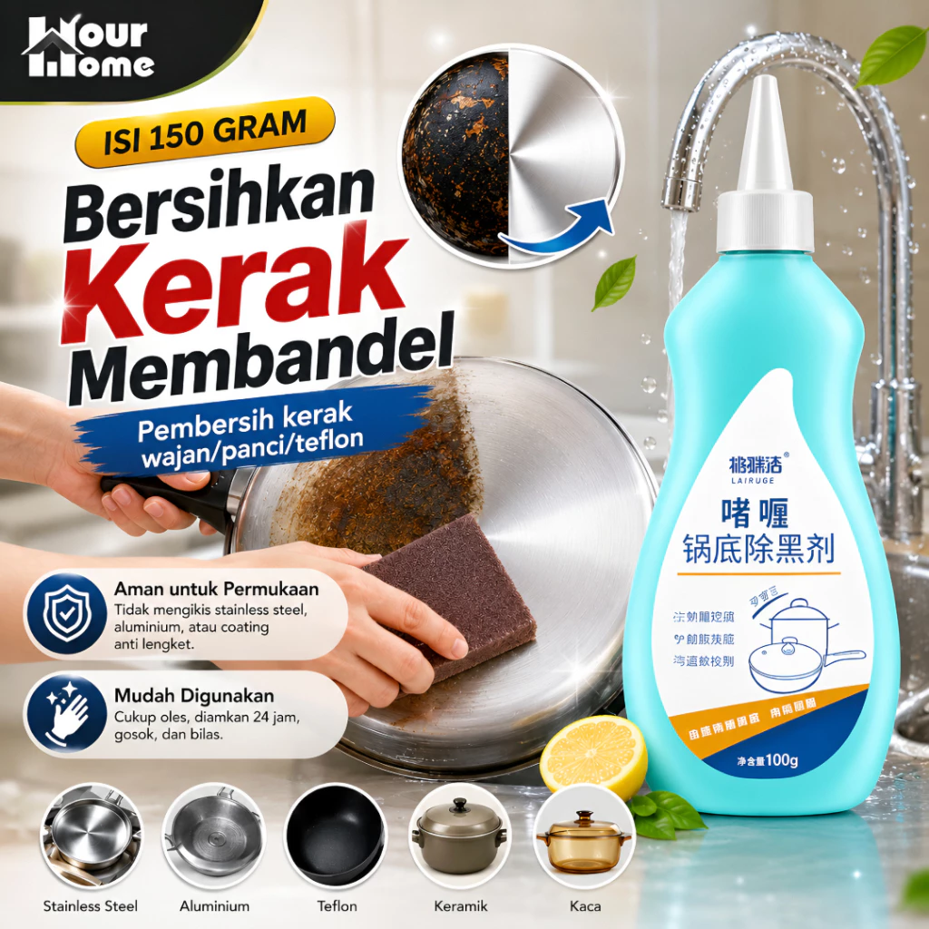 Pembersih Karatan Kerak Panci Wajan Gosong Penghilang Kerak Hitam Panci 150Gr