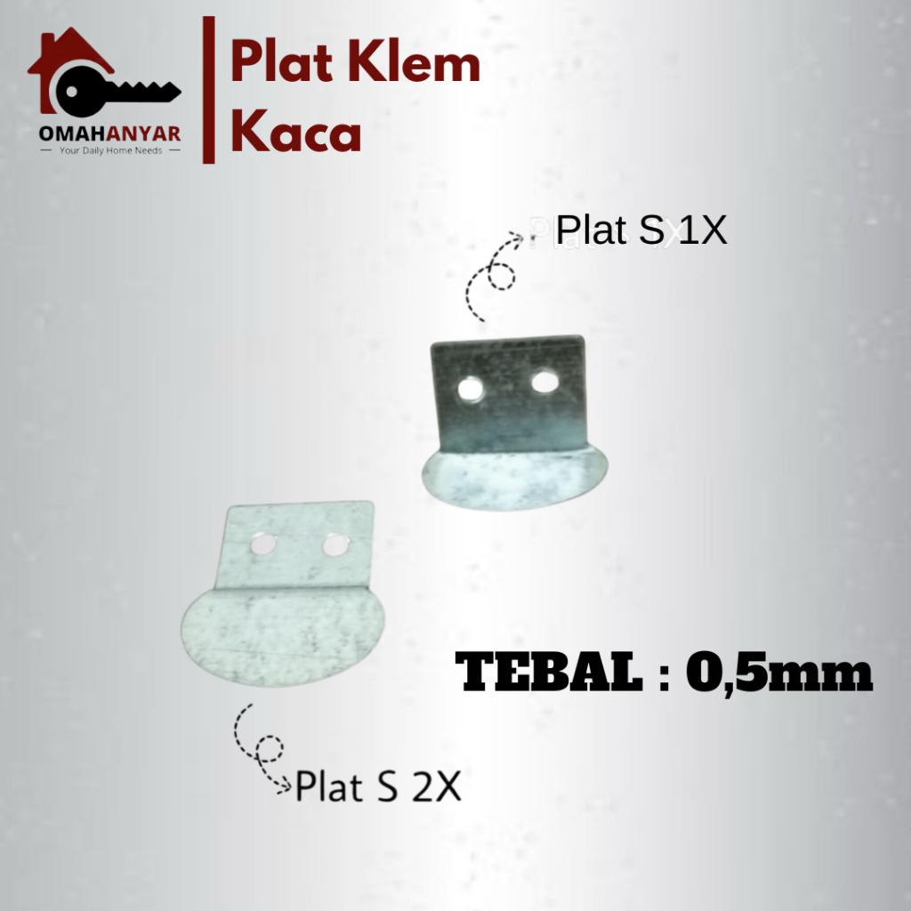 (1BKS=10PCS) Plat Untuk Klem Kaca S 2x S 1x Untuk Kaca Dan Kayu