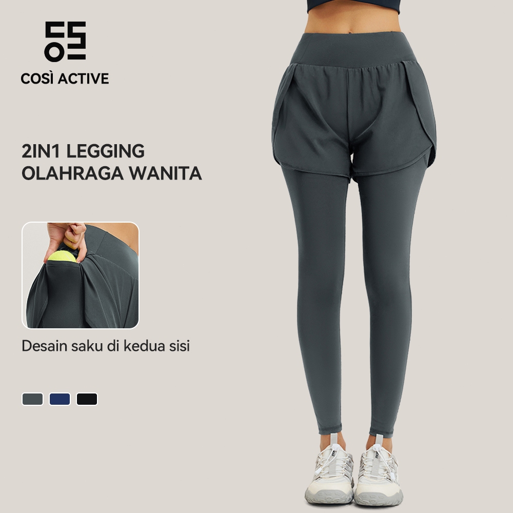 COSI ACTIVE Celana Olahraga Wanita Longgar Jogger Pants Legging skirt Sport High Waist