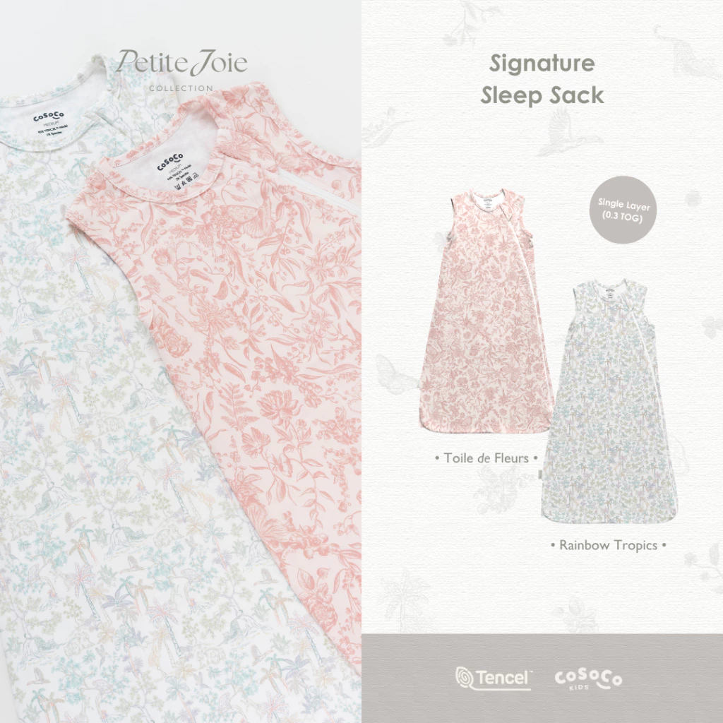 HappyLittleSleeper Dream Cloud Calming Sleepsack 100% Katun with Calming Cloud Pad - Blueberry Bow Series (FREE GIFT Cussons Baby Face & Body Cream)