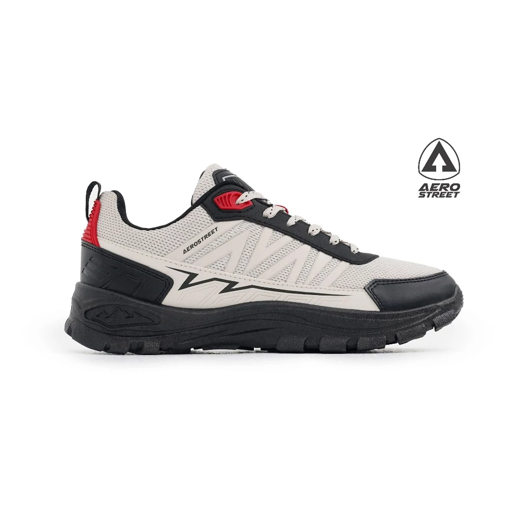 Aerostreet Trex Outdoor Shoes Unisex Hitam/Krem/Merah sepatu Boots Pria Wanita Sporty