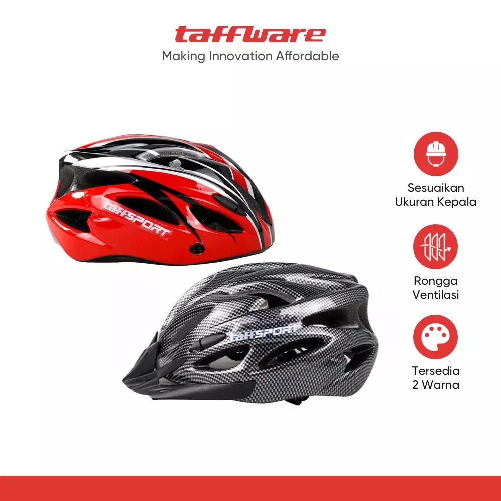 TaffSPORT Helm Sepeda Bicycle Road EPS Foam PVC Shell