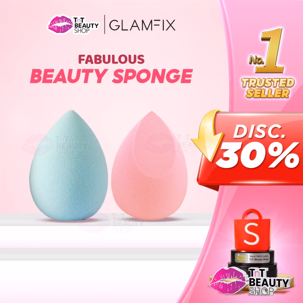 GLAMFIX Fabulous Beauty Sponge -Beauty Blender Spons Foundation | GLAM FIX Alat Kecantikan