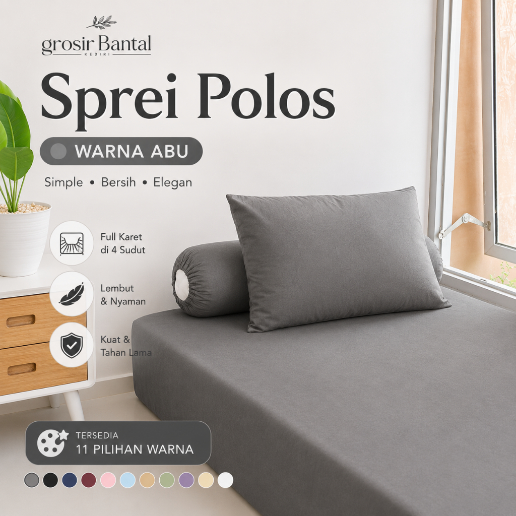 Sprei Polos ukuran 200x200 180x200 160x200 140x200 120x200 100x200 90x200