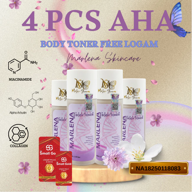 Paket 4 Toner Marlena Gratis Kapas & Emas Logam Mulia