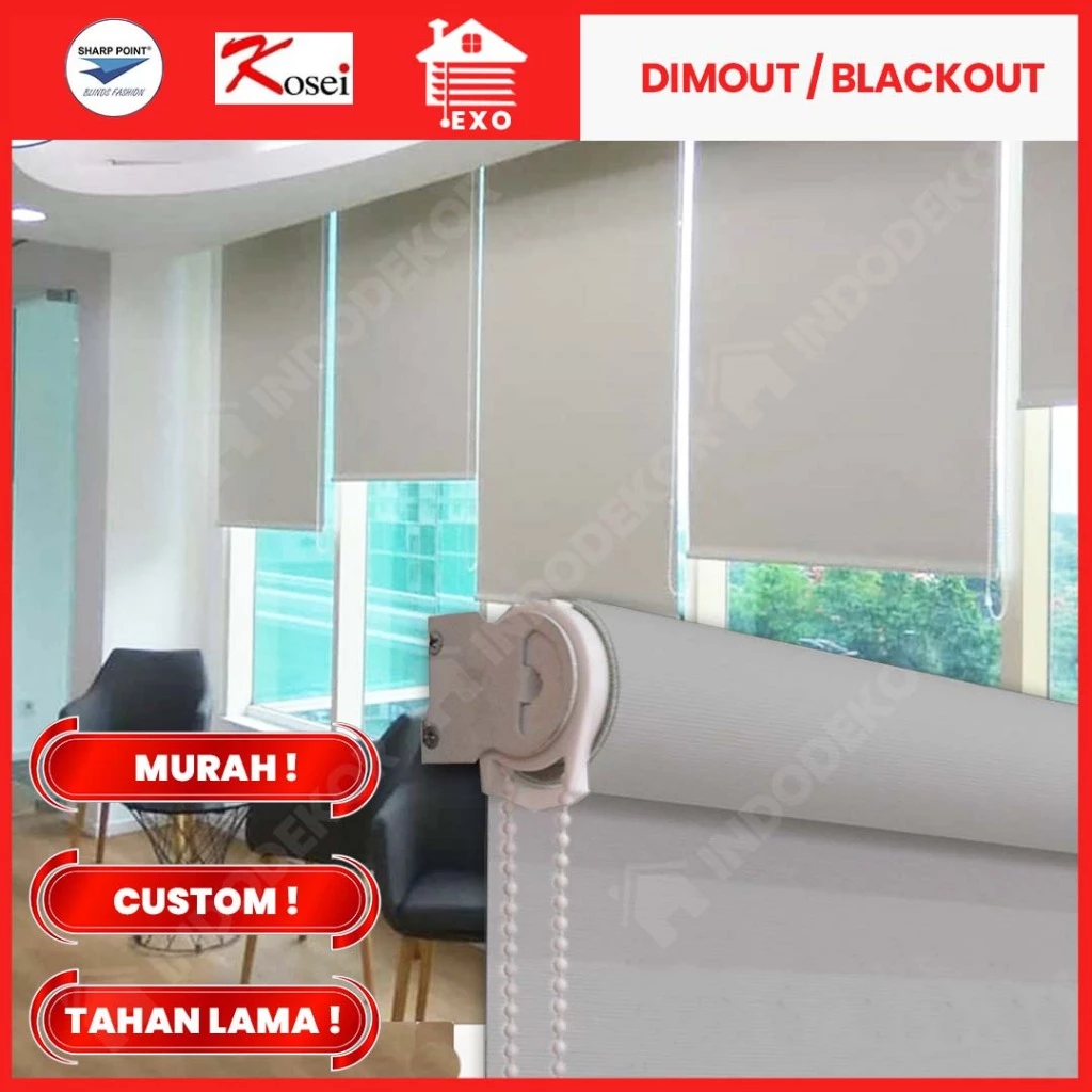 Roller Blind Sharp Point - Kosei / Tirai Gulung Jendela / Gorden Aesthetic Rumah Kantor