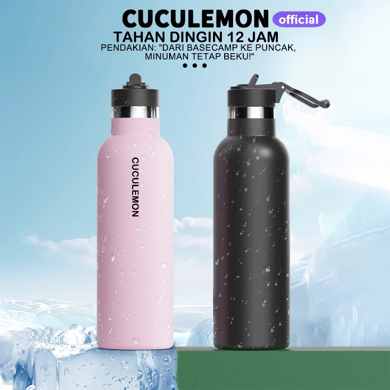 CucuLemon Tumbler Stainless Termos Tahan Panas Dingin Botol Minum 1 Liter Portable Vaccum Bottles