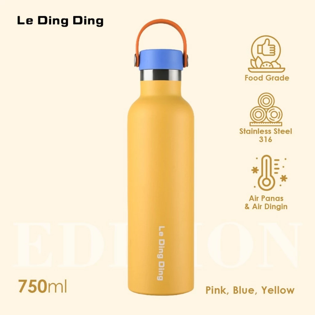 LeDingDing-Tumbler Thermos SUS316 Stainless Bottle Botol Air Minum Tahan Panas Dingin Vacuum Flask Termos Tumblr Sport 750ml Tumbler tahan panas dingin  24 jam Free sikat