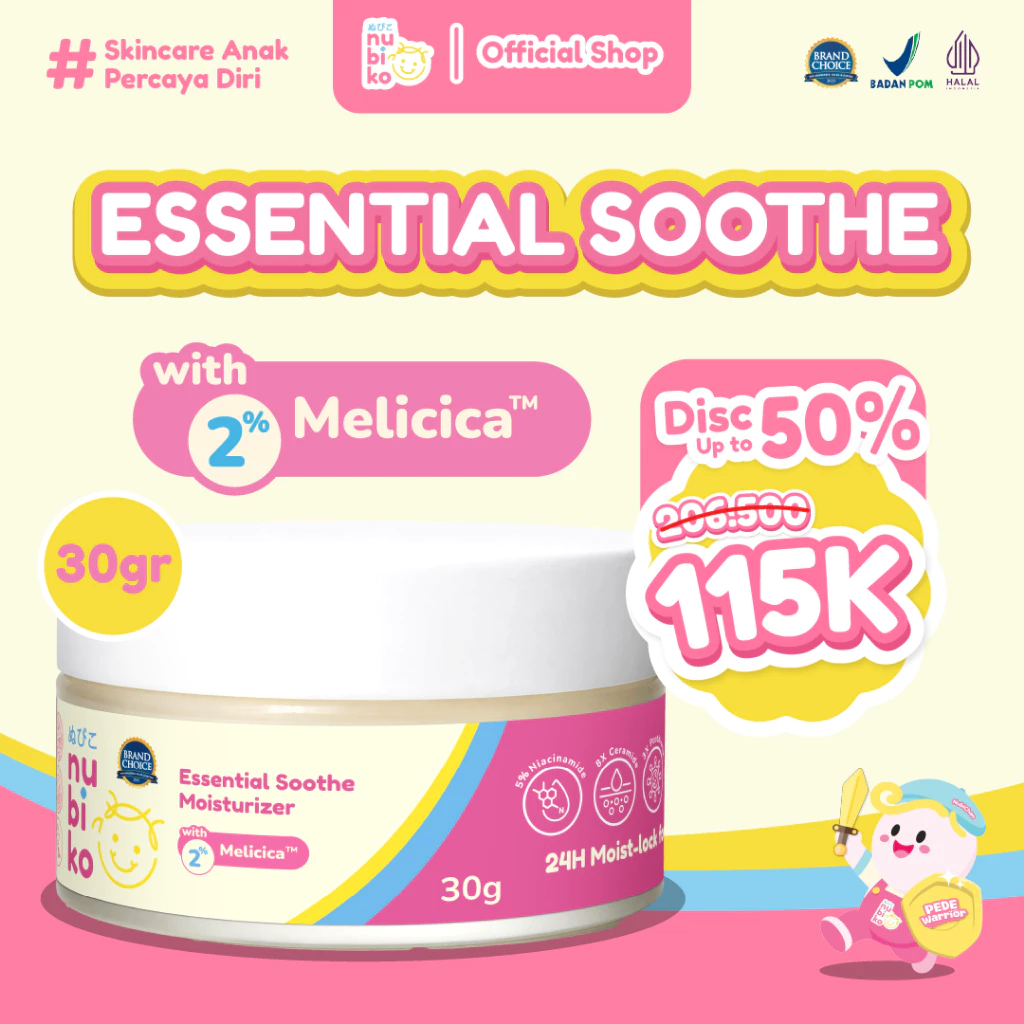 Nubiko Essential Soothe with Melicica™ 30 gr - Moisturizer Face Cream Anak
