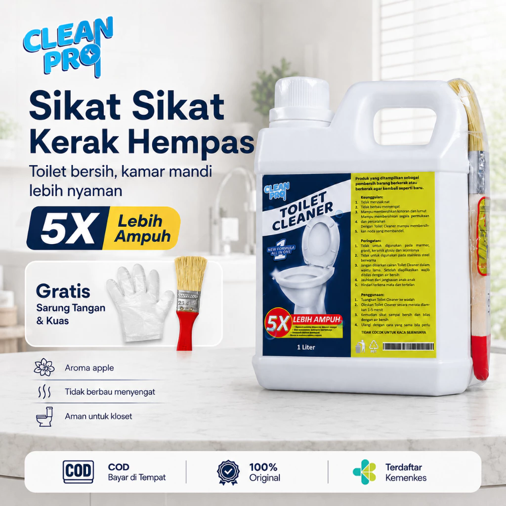 Clean Pro Toilet Cleaner 1000ml Pembersih Kerak dan Noda Toilet/WC/Kloset/Lantai Keramik