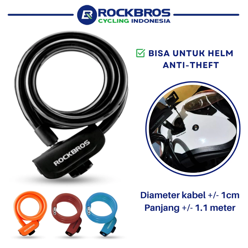 ROCKBROS Kunci Gembok Sepeda Ring RKS515 Bicycle Lock with Bracket Anti Maling MTB Alloy