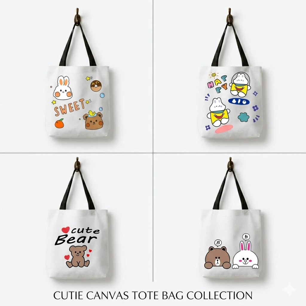 Totebag Mini 25 X 26 | Tas Tenteng Kecil Simple Lucu