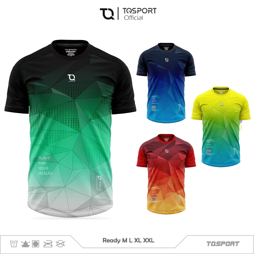 TQSPORT - Jersey Diamond Baju Running Pria Kaos Olahraga Dryfit