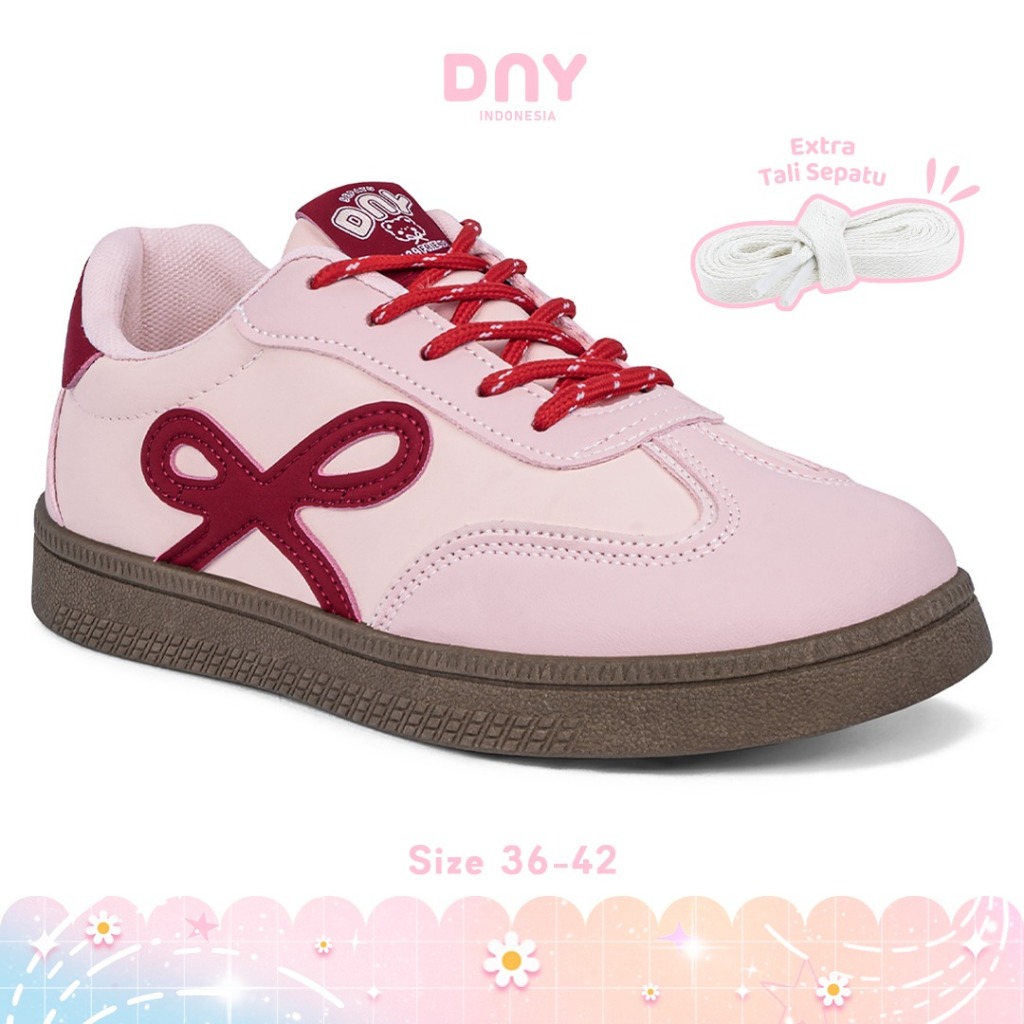 Sepatu DNY Sepatu Wanita Simpel Pita Sneakers Cewek Tali Kekinian Dan Stylish Ootd