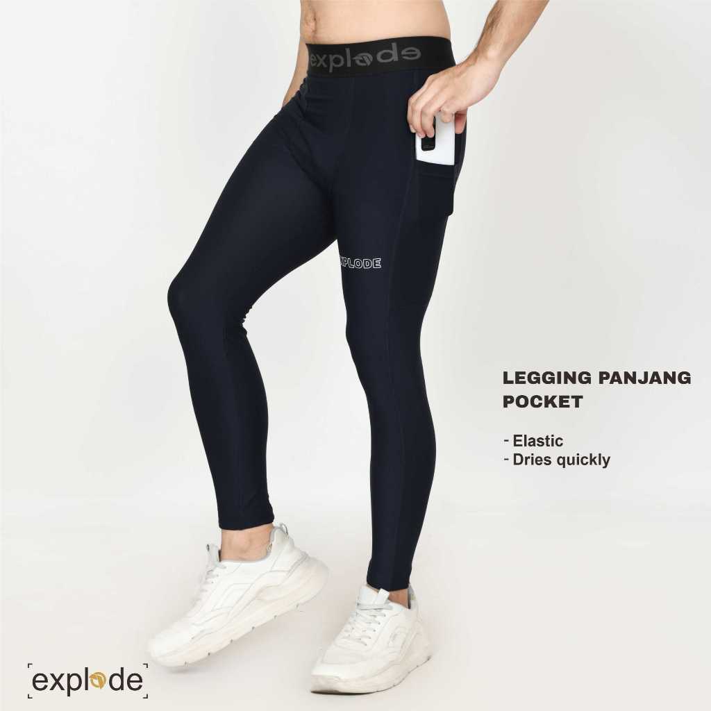 EXPLODE - Legging Saku Pria Celana Ketat Long Bawahan Olahrga Elastis