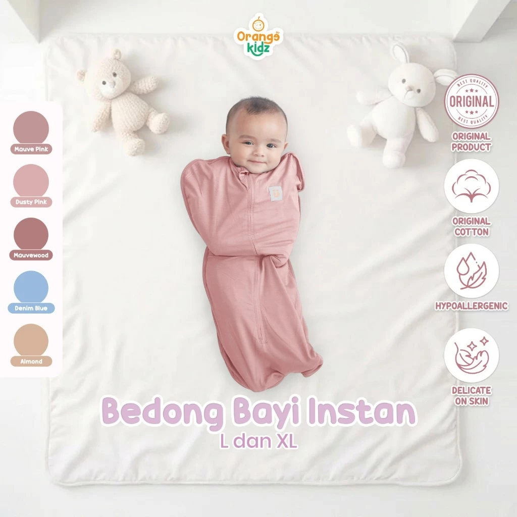 Bedong Bayi Instan (Instant Swaddle) Cotton Organic Bamboo Tencel 0-3Bulan