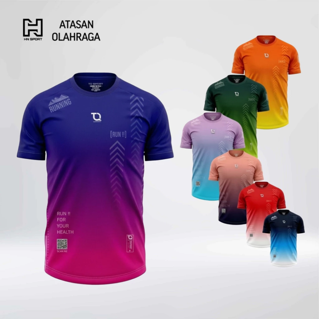 Jersey Running AURA Baju Olahraga Pria Wanita Kaos Atasan Lari Cowok Cewek Joging