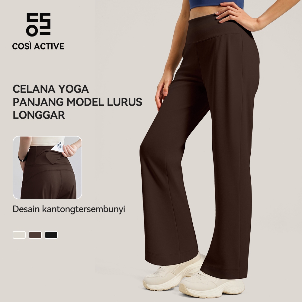 COSI ACTIVE Celana Panjang Wanita Olahraga High Waist Fitness Ada Saku Untuk Outdoor Gym