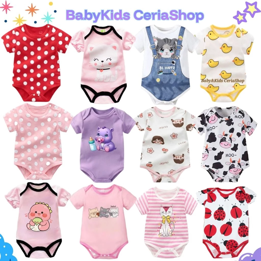 Jumper bayi motif / jumper pendek bayi cowok/cewek / baju bayi motif Soft Cotton [SNI]