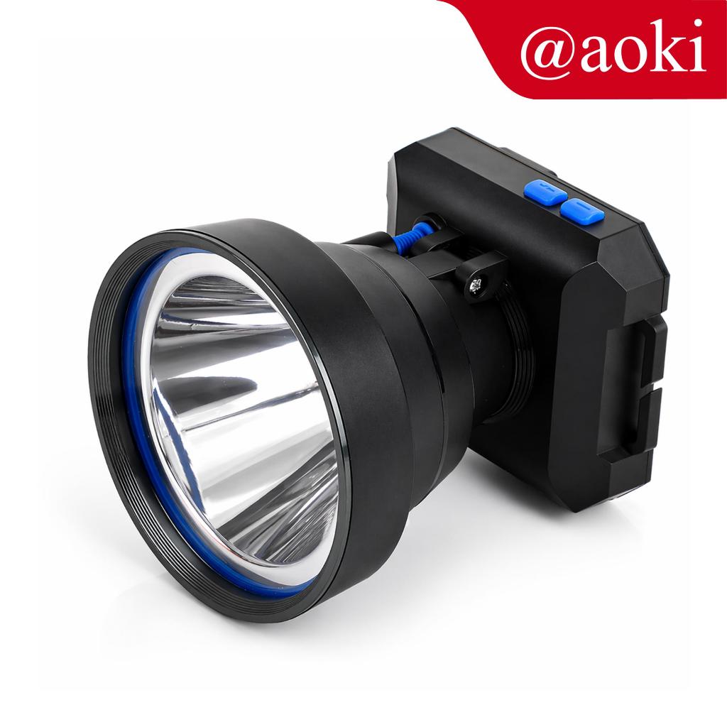 AOKI Senter Kepala 40W 60W cahaya terang USB type C baterai lithium tahan lama adaptor