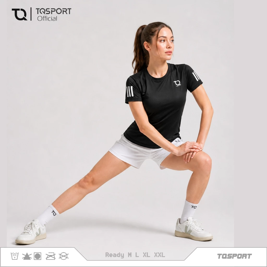 TQSPORT - Baju Senam Wanita Kaos Olahraga Fitness Gym