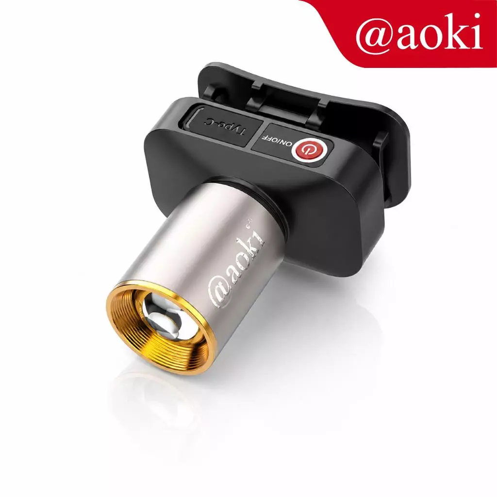 AOKI Senter Kepala Cahaya Maksimal Plus RechargePro dengan USB-C, 60W Fokus & Penyebaran