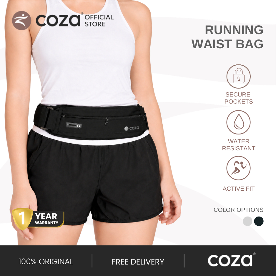 COZA Tas Lari Unisex 3 Kantong Tas Pinggang Olahraga Multi Fungsi 3 Pocket Running Waist