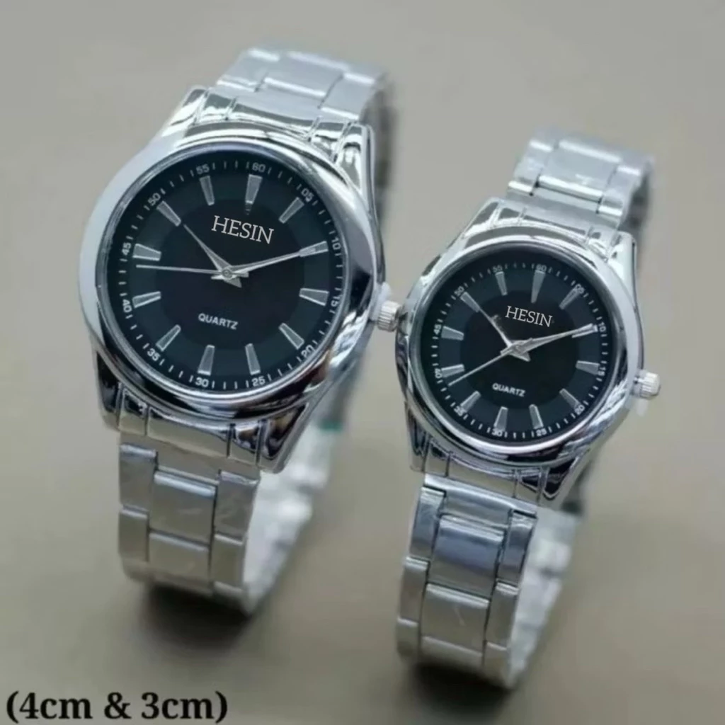 (Cod)Jam Tangan Couple Alba Balok l Jarum Harga 1pcs Strap Stell/Rantai(Dikirim Jakarta)