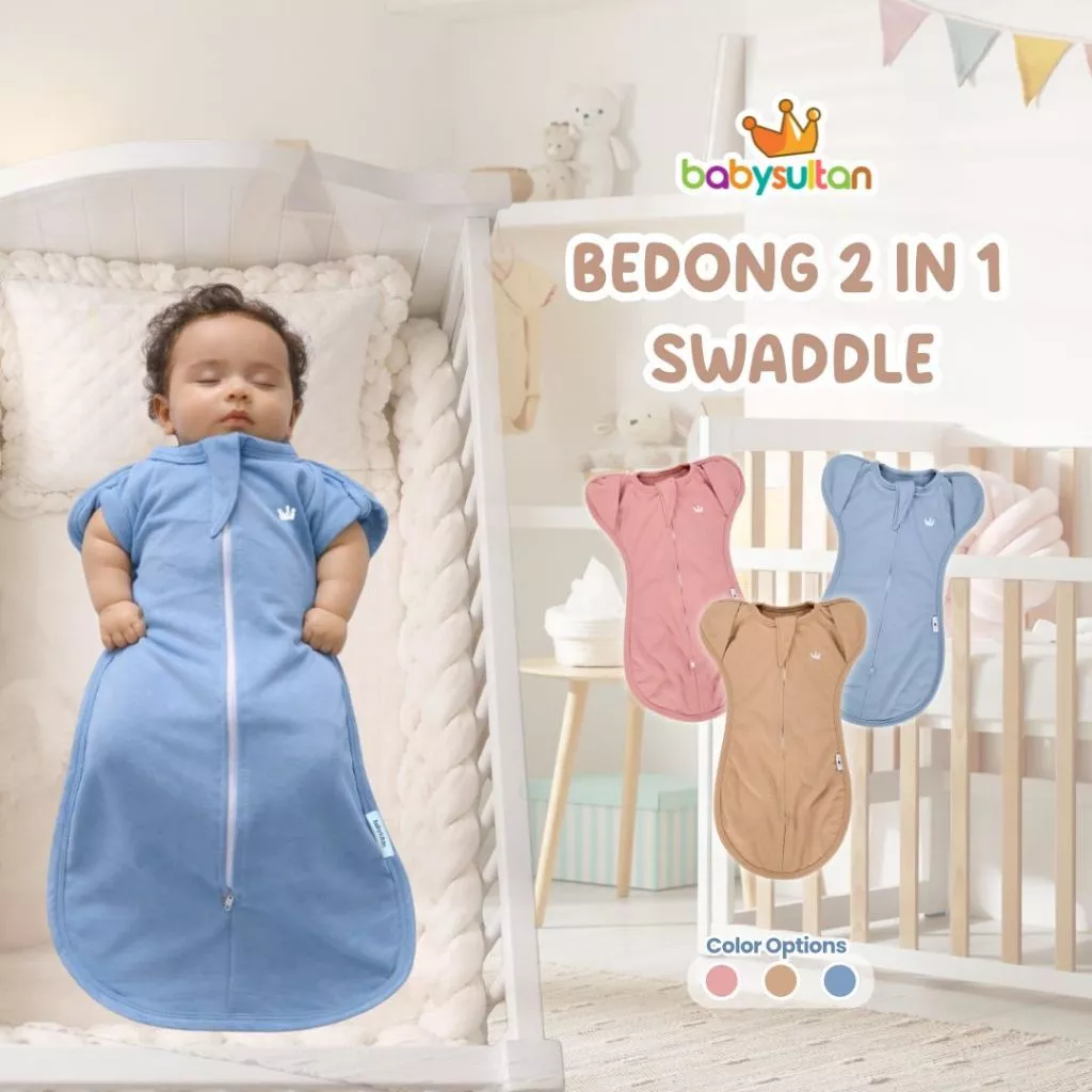 BABYSULTAN Bedong Bayi Instan Sleepsack - Bedong Swaddle 2 in 1 Newborn 0-6 Bulan