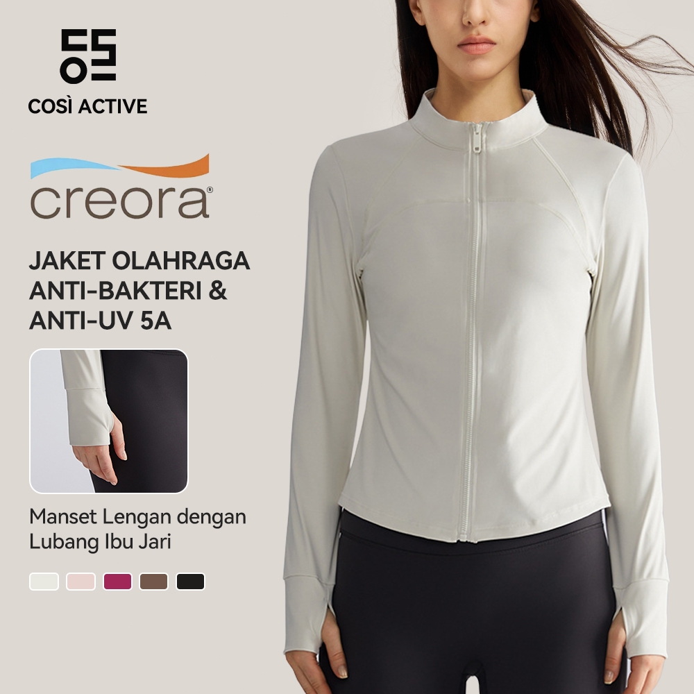 COSI ACTIVE CREORA® Jaket Olahraga Wanita Lengan Panjang Untuk Yoga/Fitness Sport UPF50+