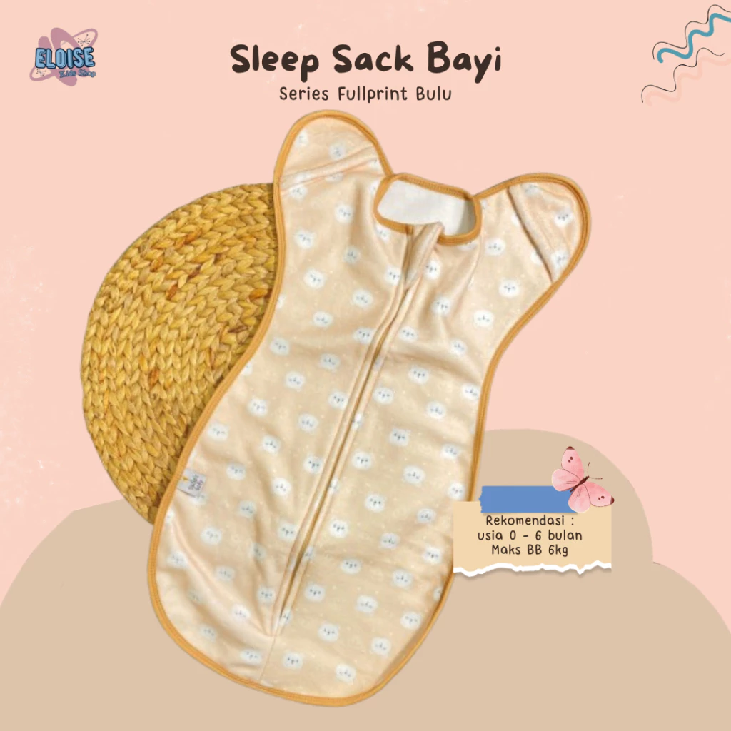 Selimut Instan Bayi Sleep Sack Newborn Series Karakter Fullprint Rekomendasi 0-6 Bulan - Eloise Kids