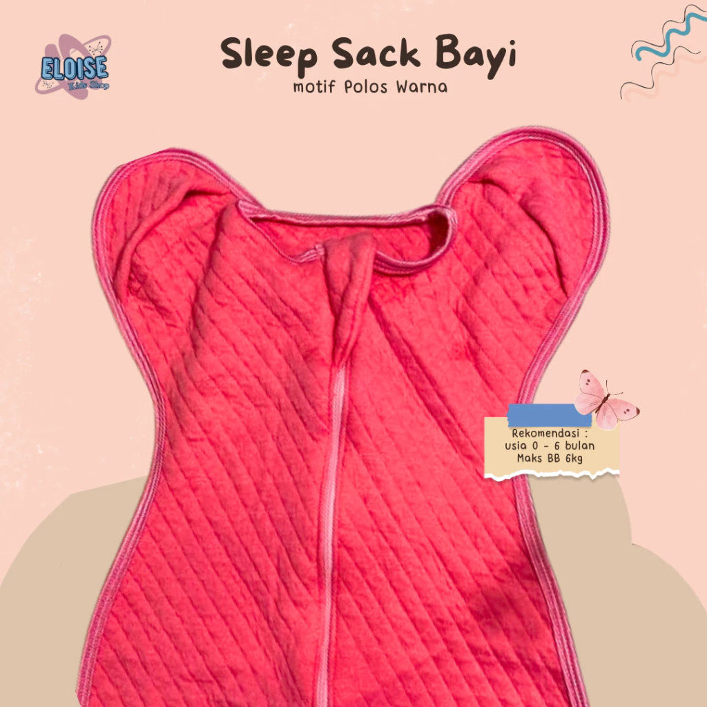 Baby Sleepsack Polos Selimut Bedong Bayi Instan Rekomendasi Selimut Bayi Newborn 0-6 Bulan - Eloise Kids