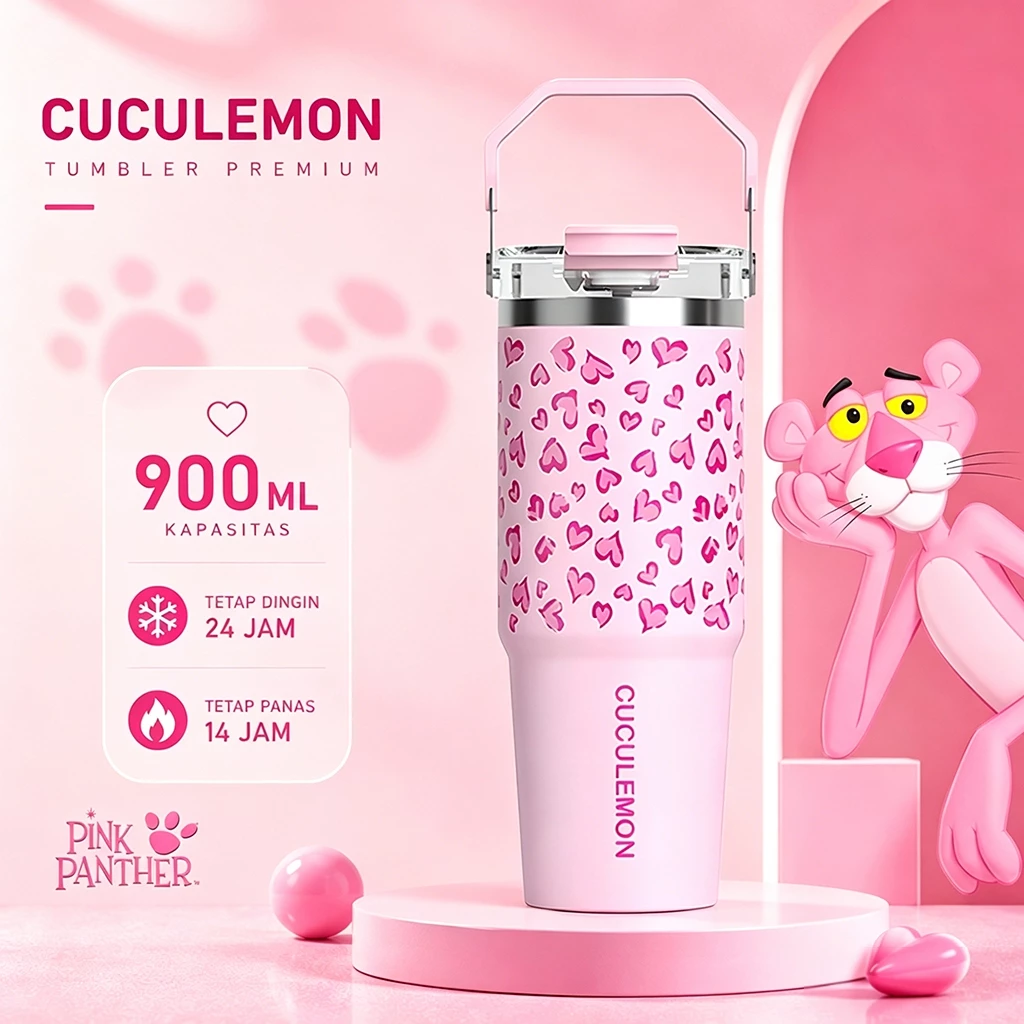 Cuculemon Tumbler Premium 890ML Termos Botol Air Aesthetic Botol Minum Stainless steel  Panas Dingin 24 JAM Anti Bocor