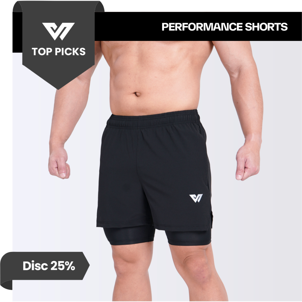 Whittaker Performance Shorts 2in1 Celana Running Pria