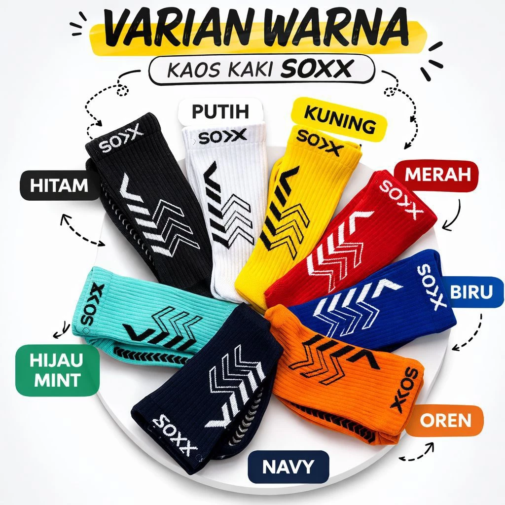 Kaos kaki Antislip Futsal warna bestseller