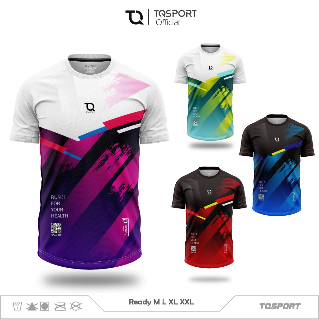TQSPORT - Jersey Nemesis Baju Running Pria Kaos Olahraga Dryfit