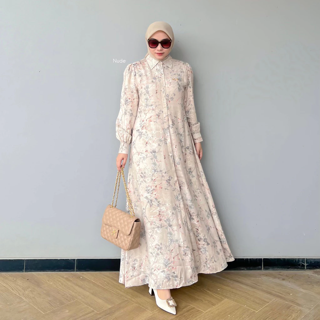 BYDIANAFZ ALENA DRESS PART DESAN ELEGANT KANCING DEPAN AKTIF GAMIS RAYON PREMIUM GAMIS MUSLIMAH BUSUII