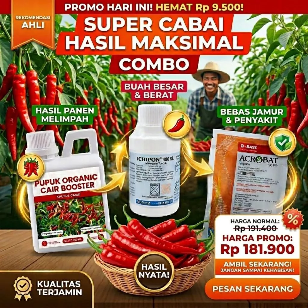 Pupuk Cabe Organik Cair 500mll, Kalsium Aktif - Pupuk Buah Lebat, Pupuk Cabe Masa Pertumbuhan, Pupuk Organik Penambah Bobot untuk Cabe dan Buah