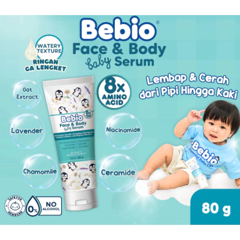 Jessen Bebio Face & Body Baby Serum 80g - Pelembab kulit Wajah dan badan Bayi & Anak