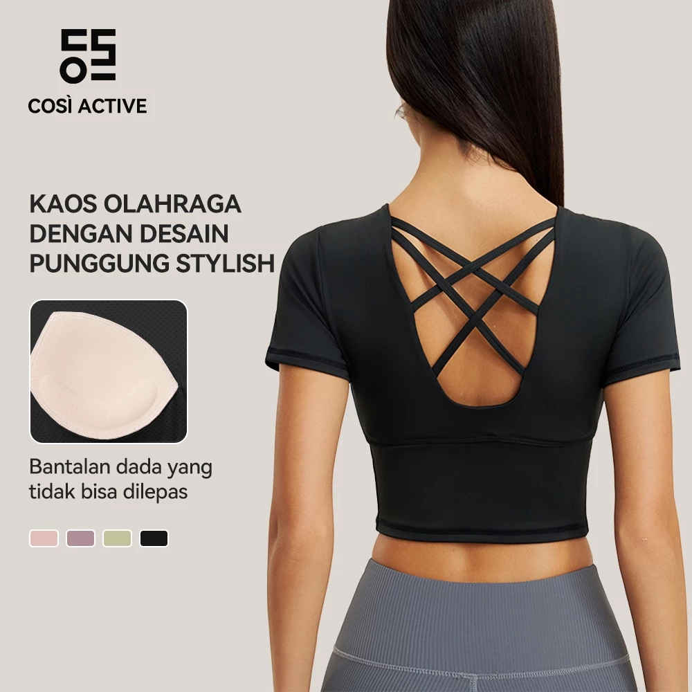 COSI ACTIVE Sport Baju lengan Pendek Wanita Olahraga Gym Yoga T-shirt