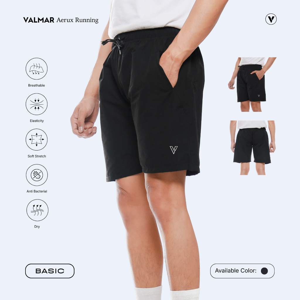VALMAR SPORTWEAR Aerux Celana Pendek Running Pria Olahraga Gym Fitness Lari Parasut Quick