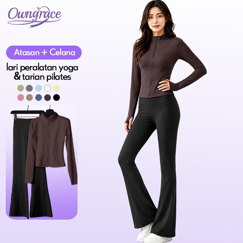 Owngrace Baru Setelan jaket olahraga wanita/set pakaian zumba/ setelan olahraga wanita