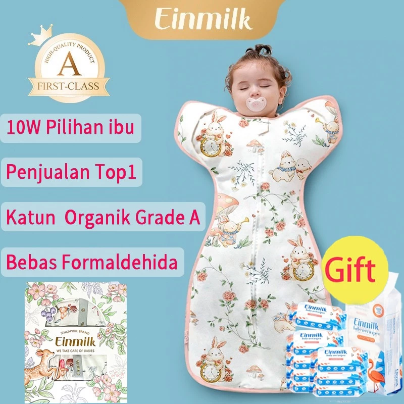 Einmilk Sleepsack Bayi 0-3Th Newborn Bedong Bayi 100% Katun