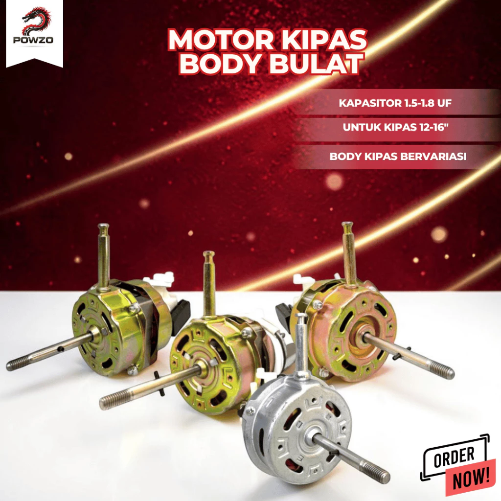 POWZO Motor Kipas Angin Model Bulat Body 71/ Dinamo Mesin Kipas Duduk, Berdiri, Dinding