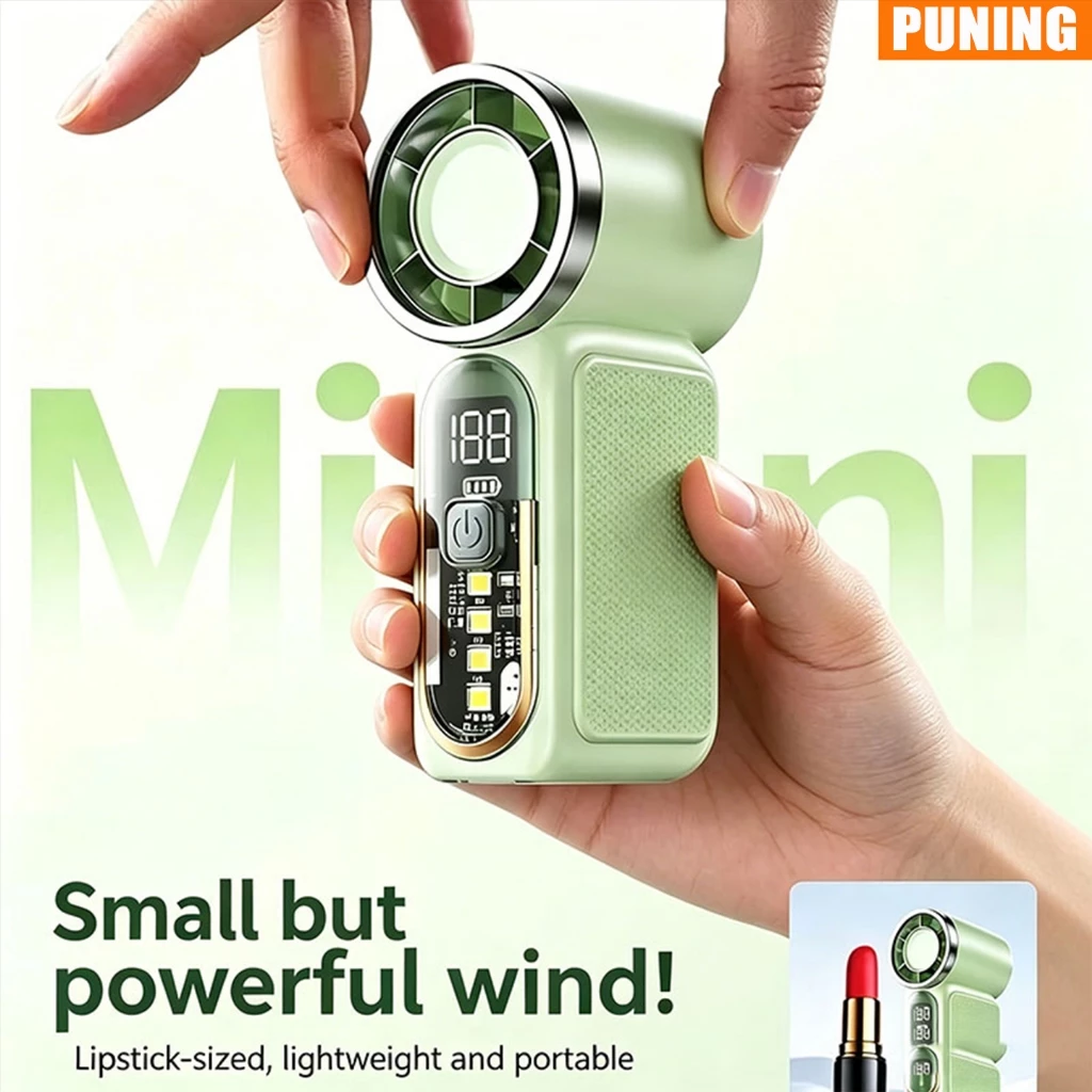 Puning Kipas Angin Mini Portable USB Genggam Layar LED Angin Kencang Yang Dapat Disesuaikan 100 High Speed Handheld X699-2