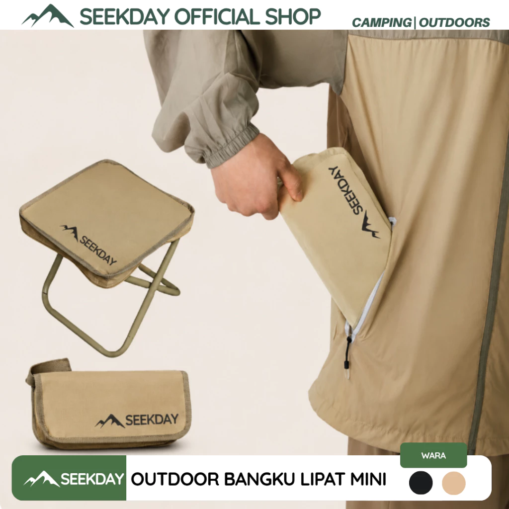 Seekday Outdoor Kursi lipat mini portabel - tas penyimpanan gratis - kursi lipat empuk