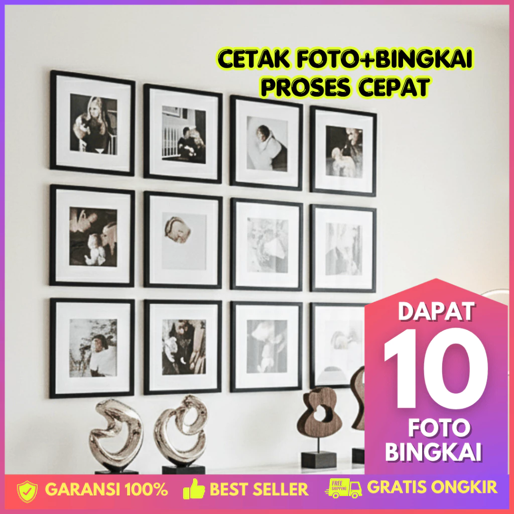 Paket 10pcs [Hemat] Cetak Foto Papan Bingkai MDF Hiasan Dekorasi Custom 30x40Cm | 30x20Cm | 20x20Cm Aesthetic 10R 20R Tanpa Paku Full Color Keluarga Cuci Photo Murah Keluarga Pernikahan Anak Dekorasi Toko Usaha Newborn Prewedding