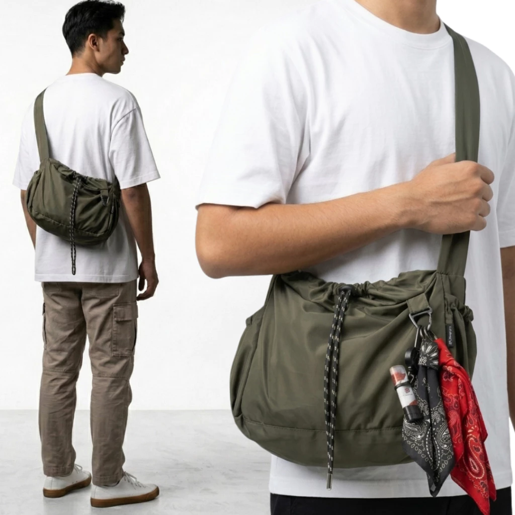 CALSICK - Tas Selempang Kalcer Culture Skena Slingbag Pria Wanita Nylon Crinkle Tas Slempang Elkrin