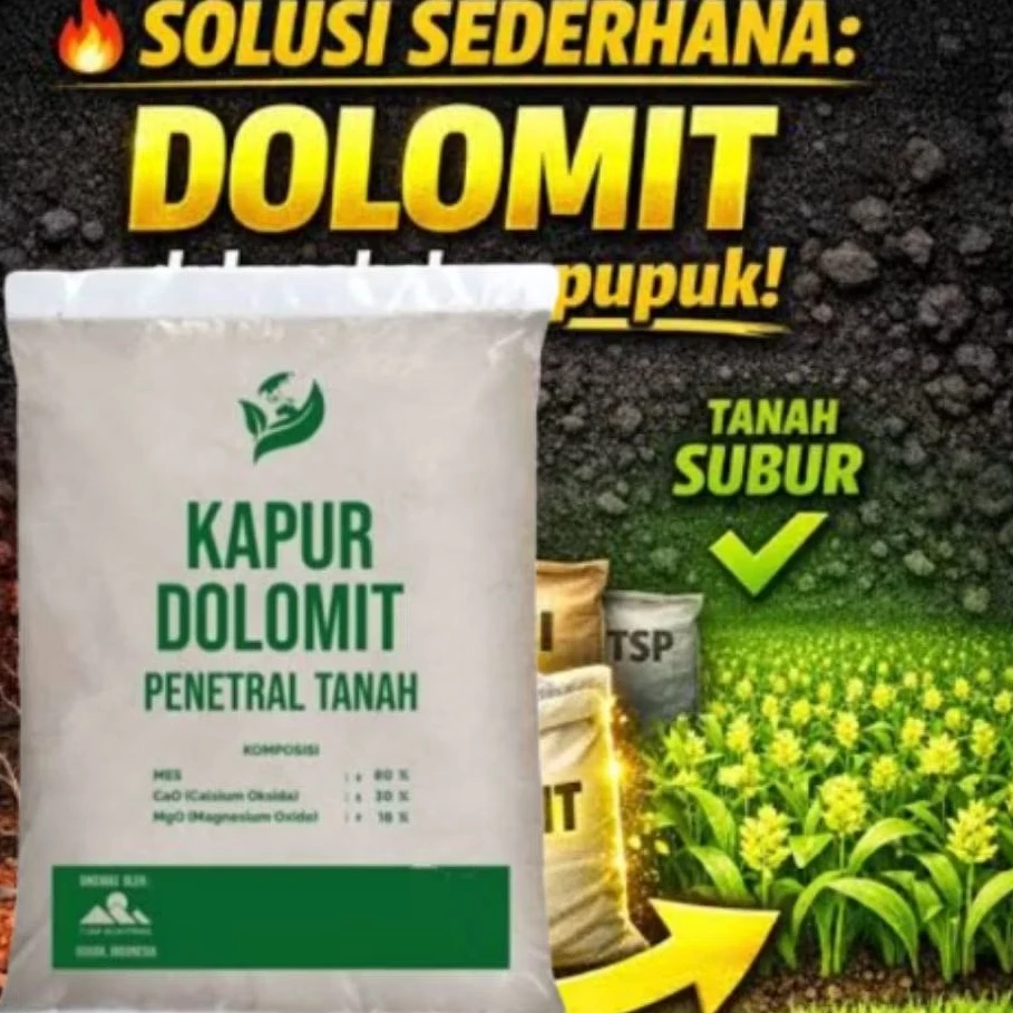 Kapur Dolomit Pertanian 1kg Untuk Tanah Asam