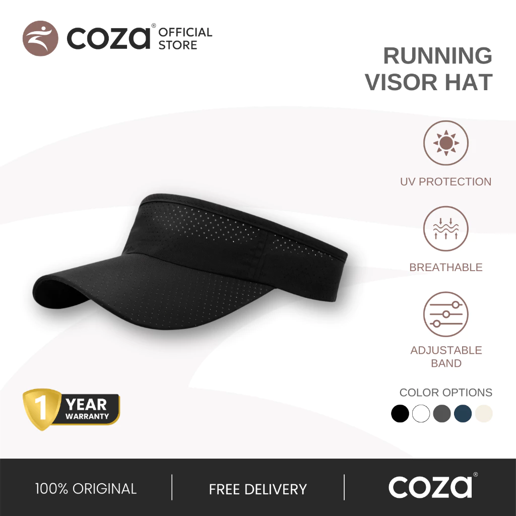 COZA Topi Olahraga Topi Visor Hat Wanita Pria Unisex Topi Olahraga Lari Tennis Golf